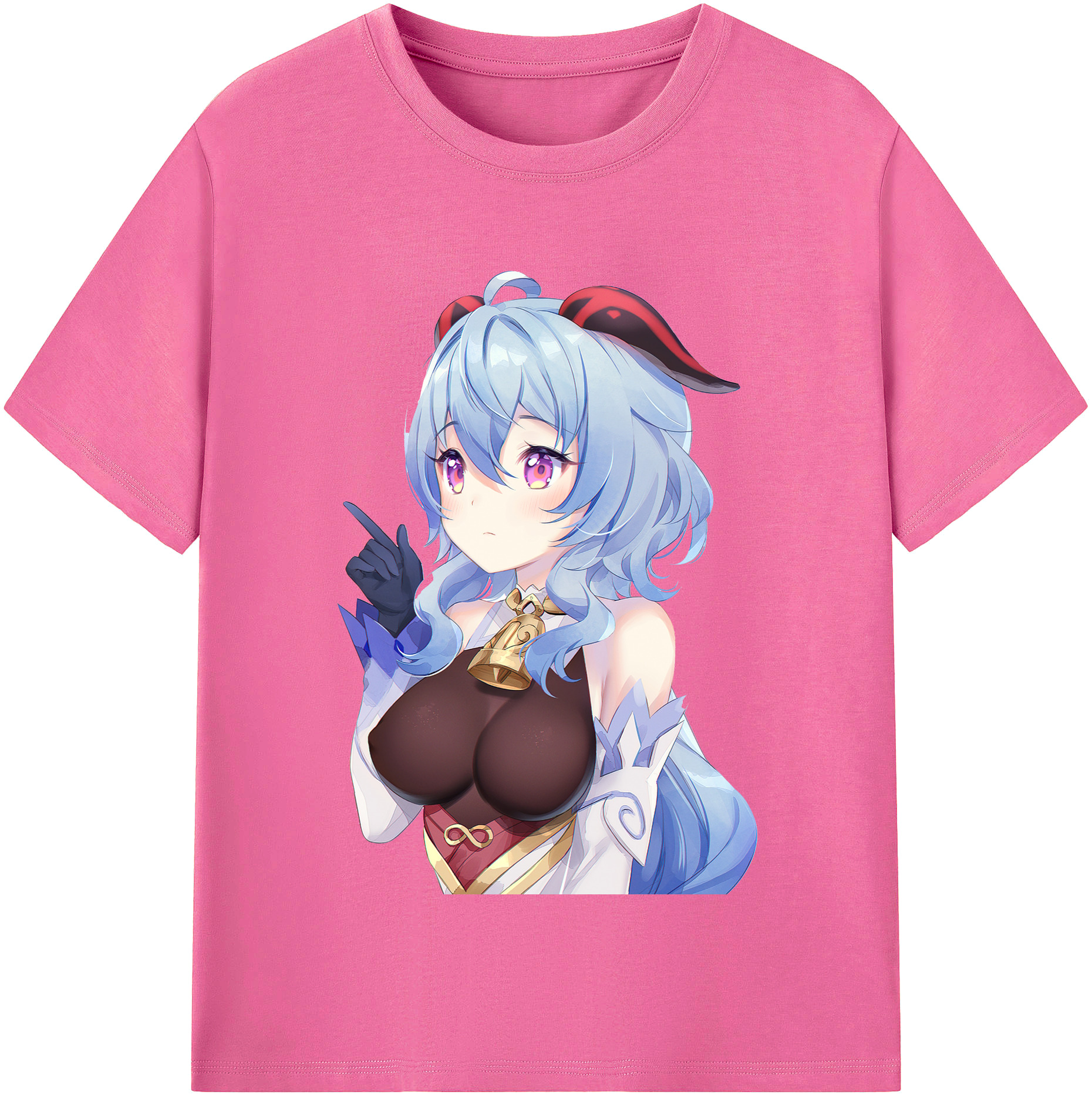 げんし神 甘雨 かんう genshin Ganyu レディースカジュアルプリントTシャツ（綿100％）